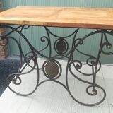 Wrought iron and bronze butcher's table