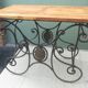 Wrought iron and bronze butcher's table