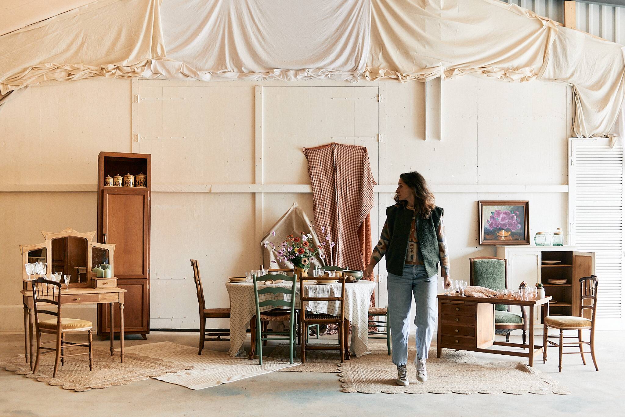 Set of 7 vintage pink glasses