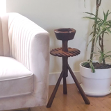 Brutalist ashtray in solid oak 50s