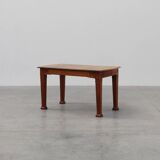 Oak Art Deco dining table with carved frieze, France 1920s