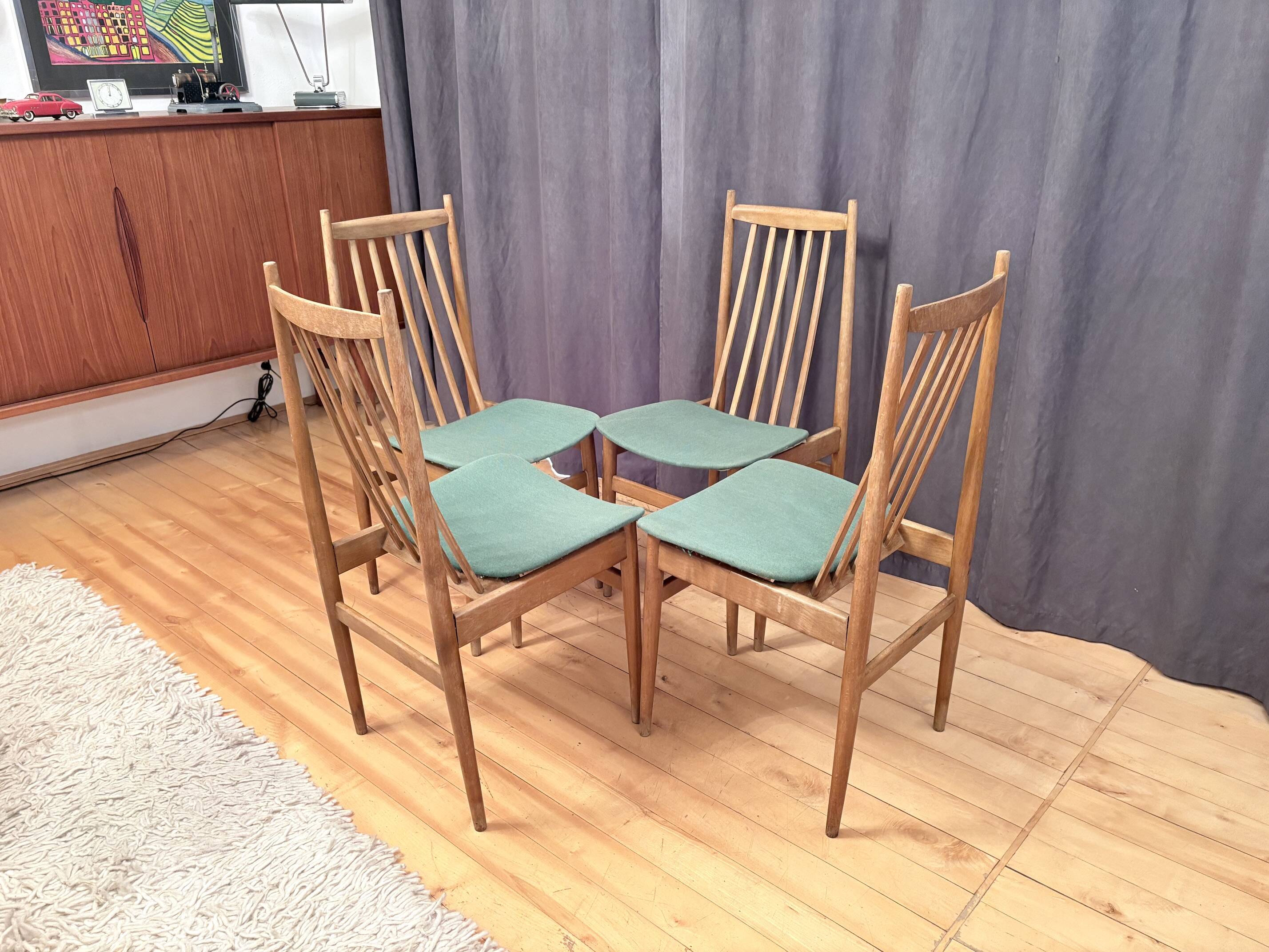 Ensemble de quatre chaises Casala, Allemagne, années 1960.