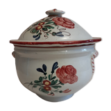 Soupière ancienne fin 19ème siècle avec décor floral