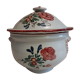 Antique soup tureen from the late 19th century with floral decoration