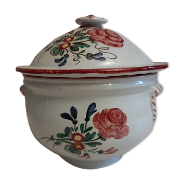 Soupière ancienne fin 19ème siècle avec décor floral