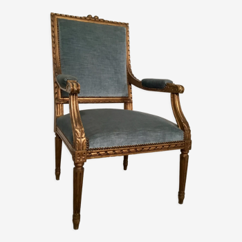 Gilded wood armchair