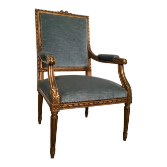 Gilded wood armchair