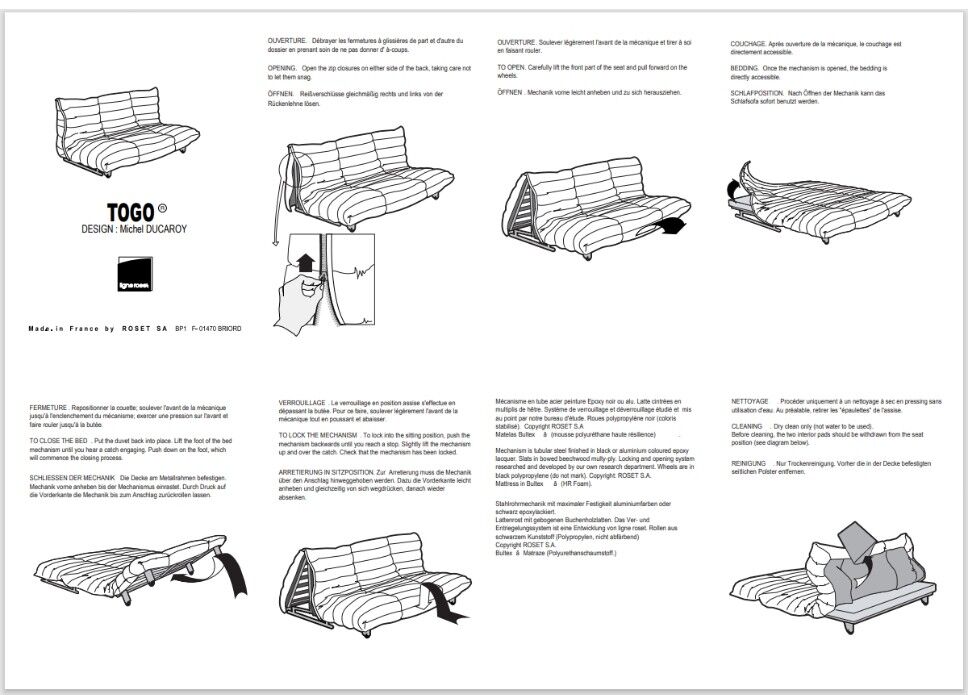TOGO Set from Ligne Roset - Alcentara Red - Sofa Bed - Corner Armchair - Armchair