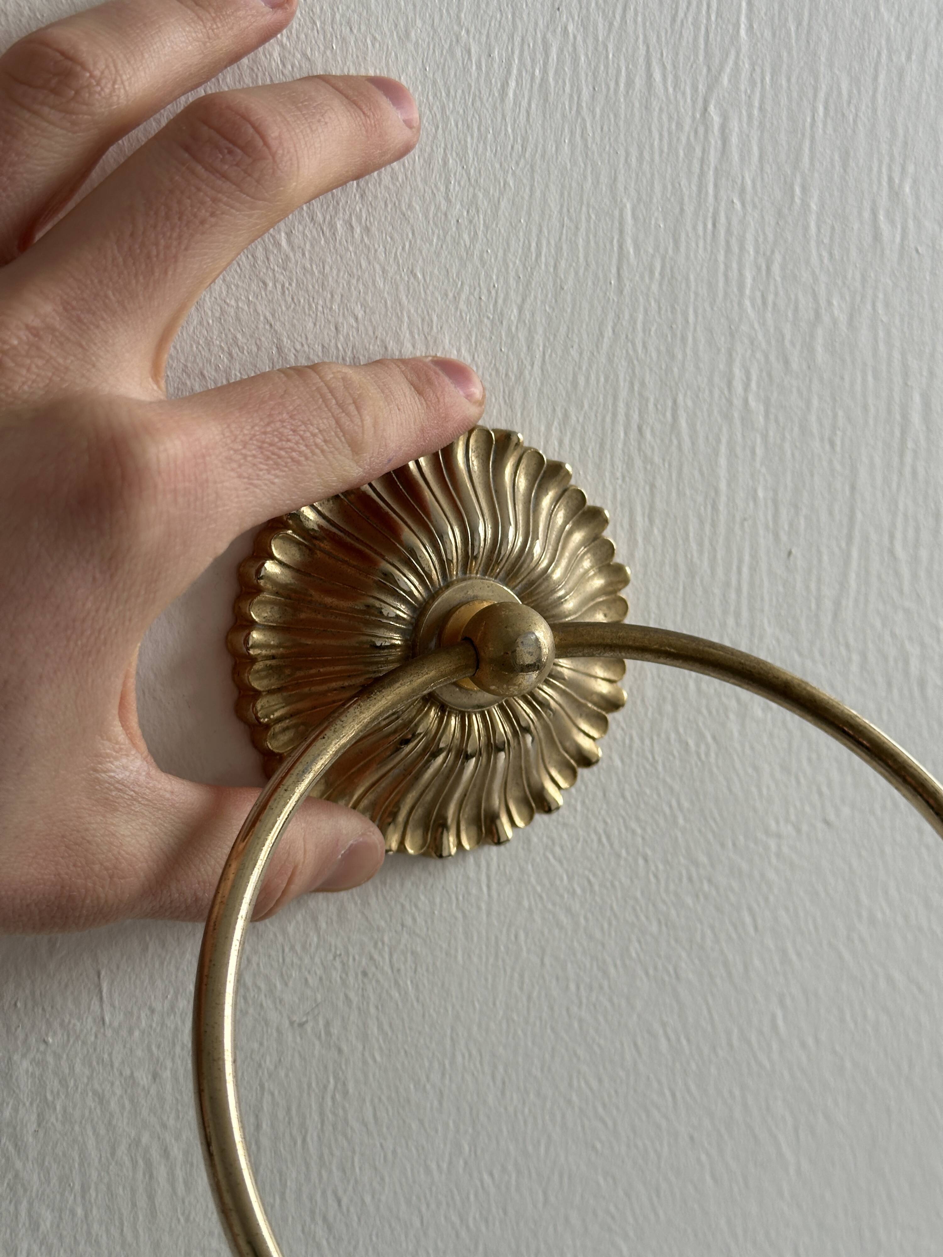 Gold metal bathroom accessories