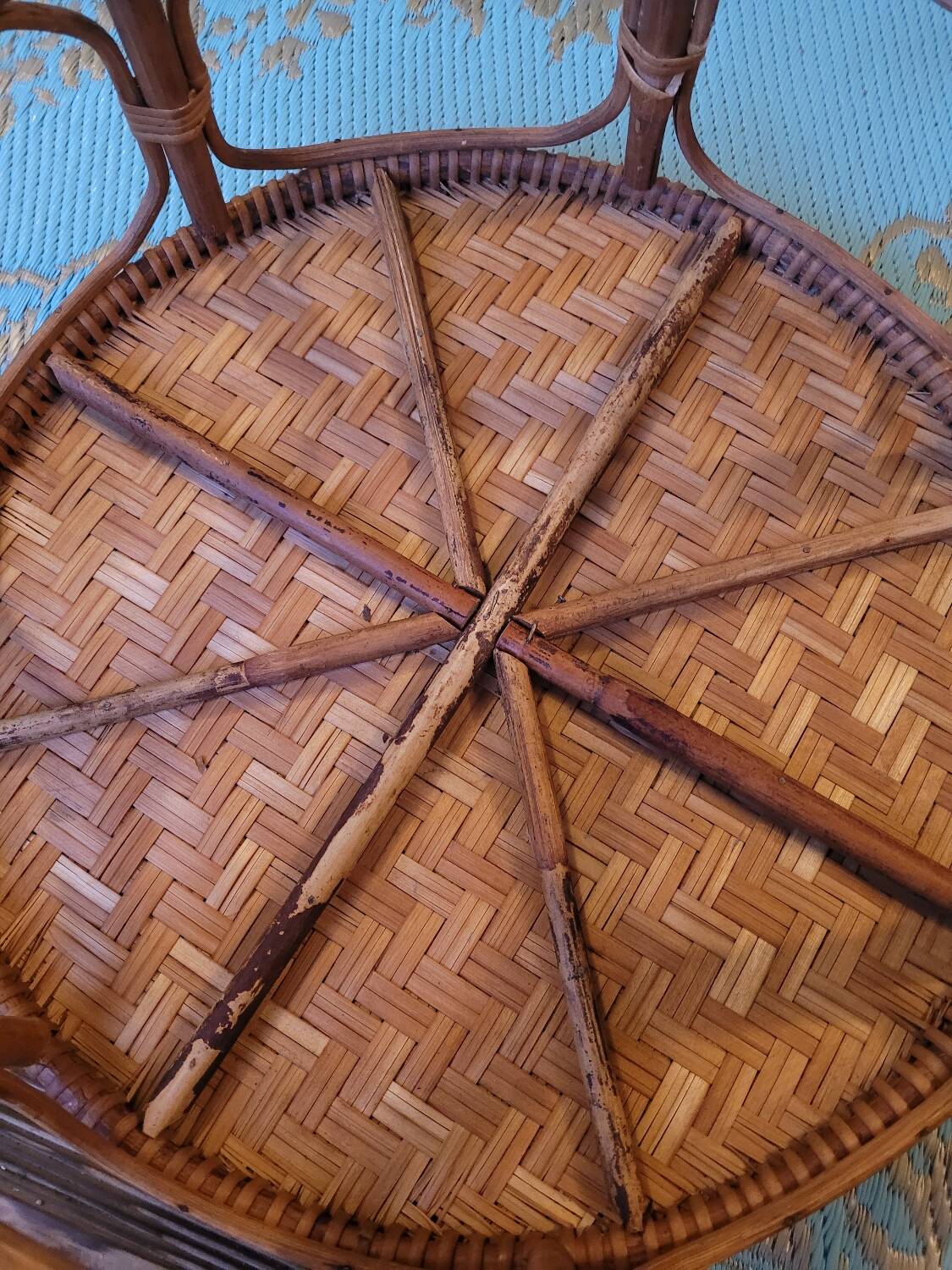 Vintage rattan tray