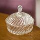 Vintage Transparent Crystal Sugar Bowl, Italy, 1960s