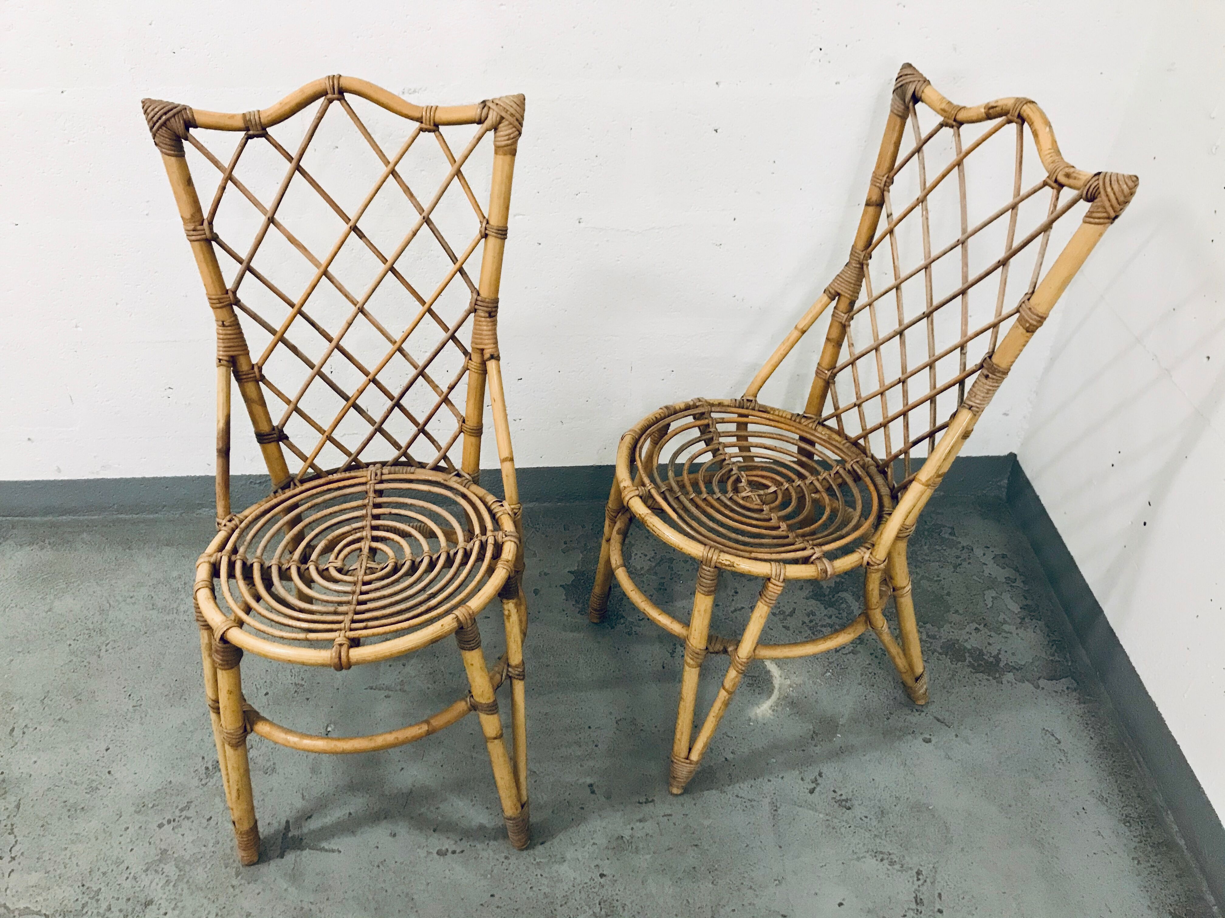 Duo rattan chairs