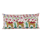 Vintage embroidered cushion cover 46x97 cm
