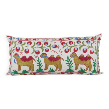 Vintage embroidered cushion cover 46x97 cm