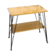 Vintage veneer table with steel legs