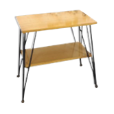 Vintage veneer table with steel legs
