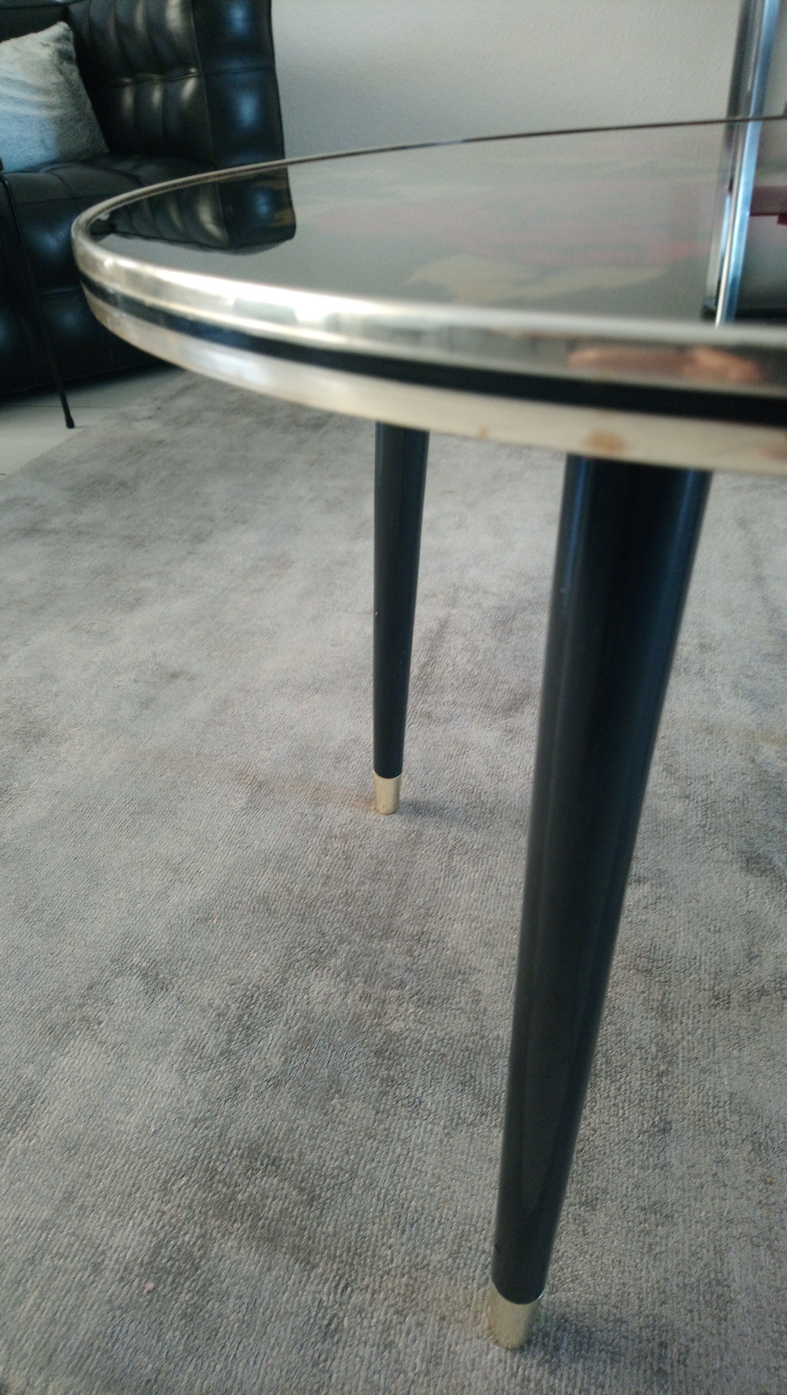 Red rose glass table of the 60s