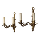 Pair of antique wall sconces in bronze, Italy, 20th century.