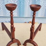 Pair of cast iron chenets