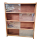 Étagères, bibliothèque vitrine verre/bois