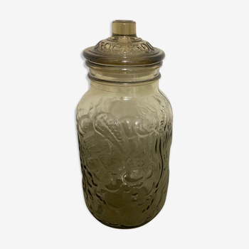 Vintage smoked glass jar