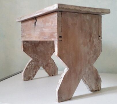 Former bench with storage box