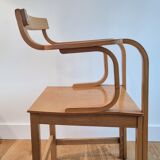 Vintage curved wood armchair