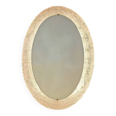 Applique murale ovale grande Erco avec miroir en acrylique glace fondue, années 1970.