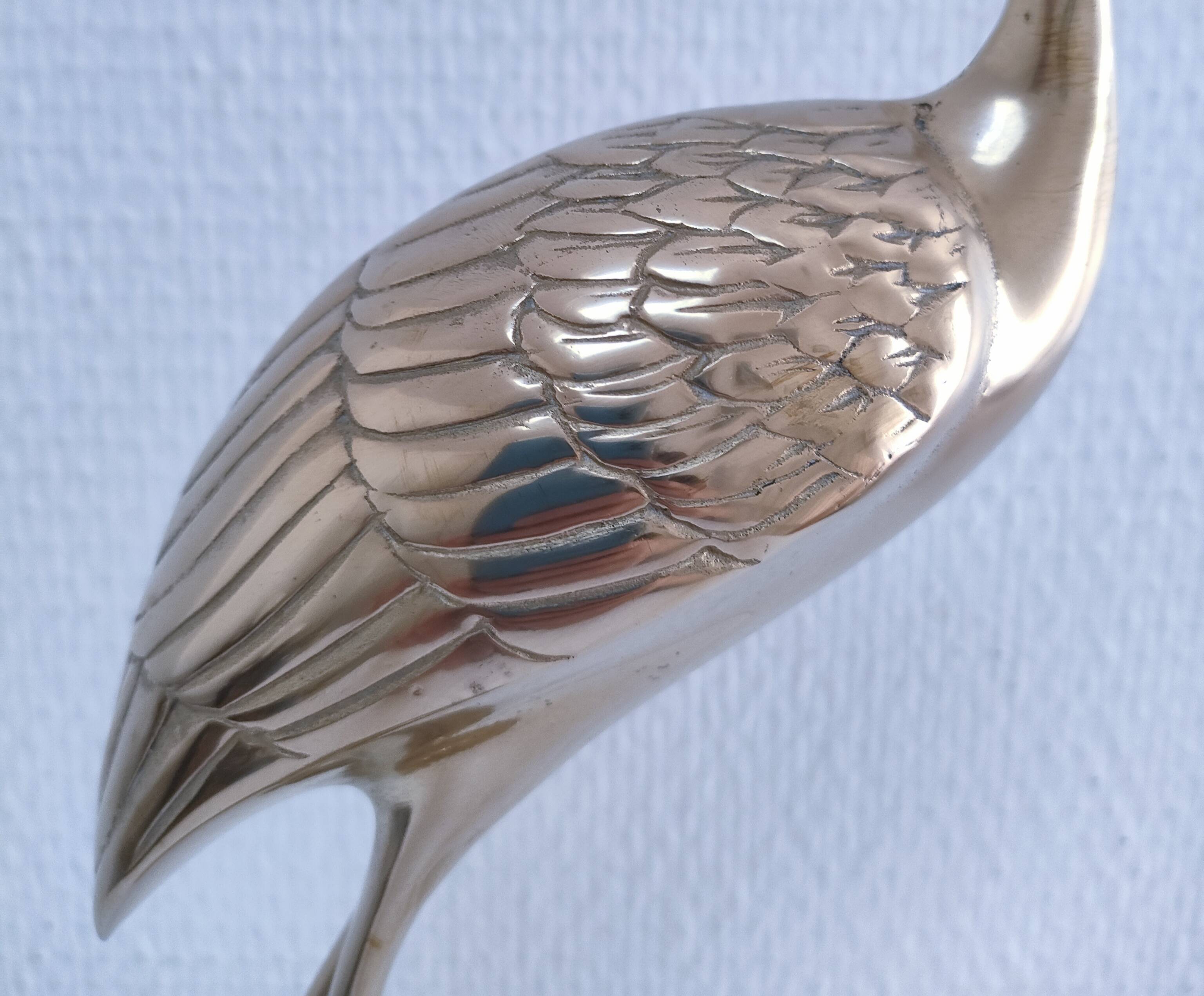 Two solid brass XL birds H. 48 cm