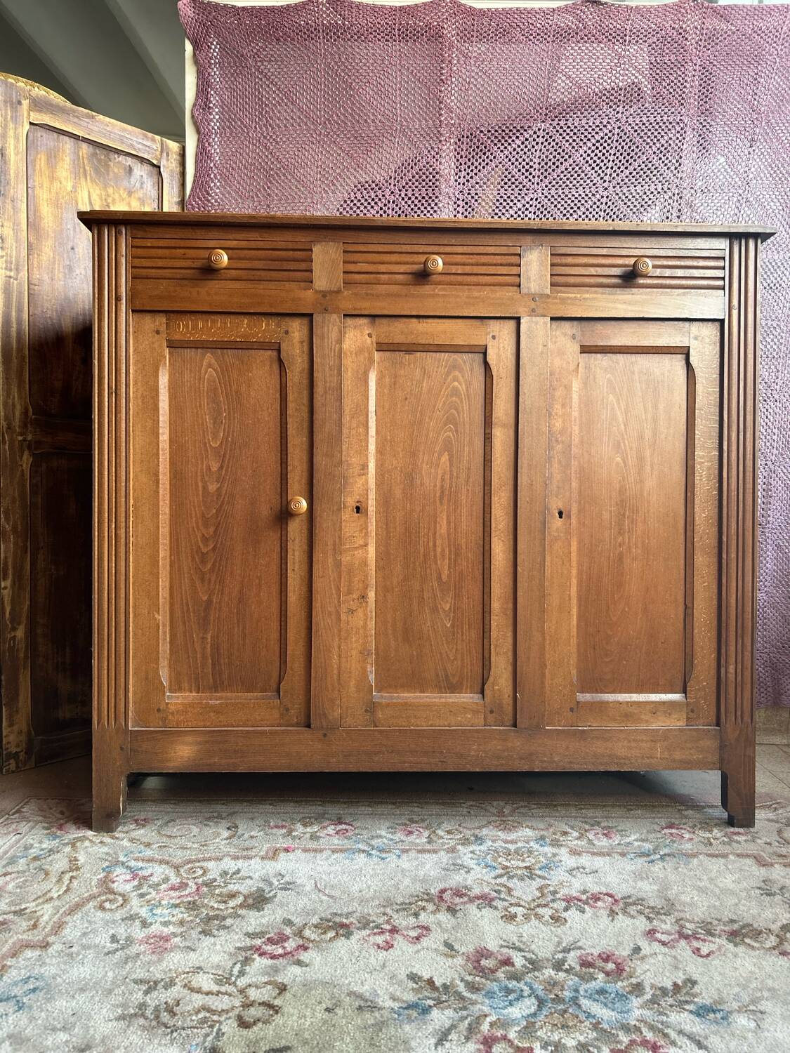 Grand buffet parisien époque 1900 en chêne