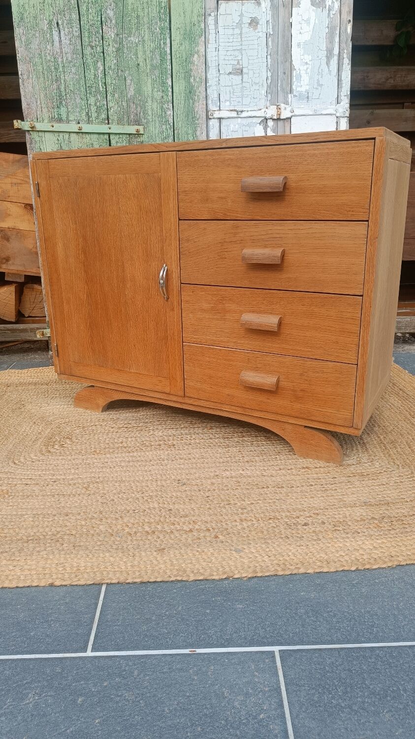 Vintage wooden sideboard – 4 drawers and cupboard