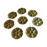 Eight oyster plates in green gien 60/70