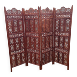 Indonesian screen 4 teak panels