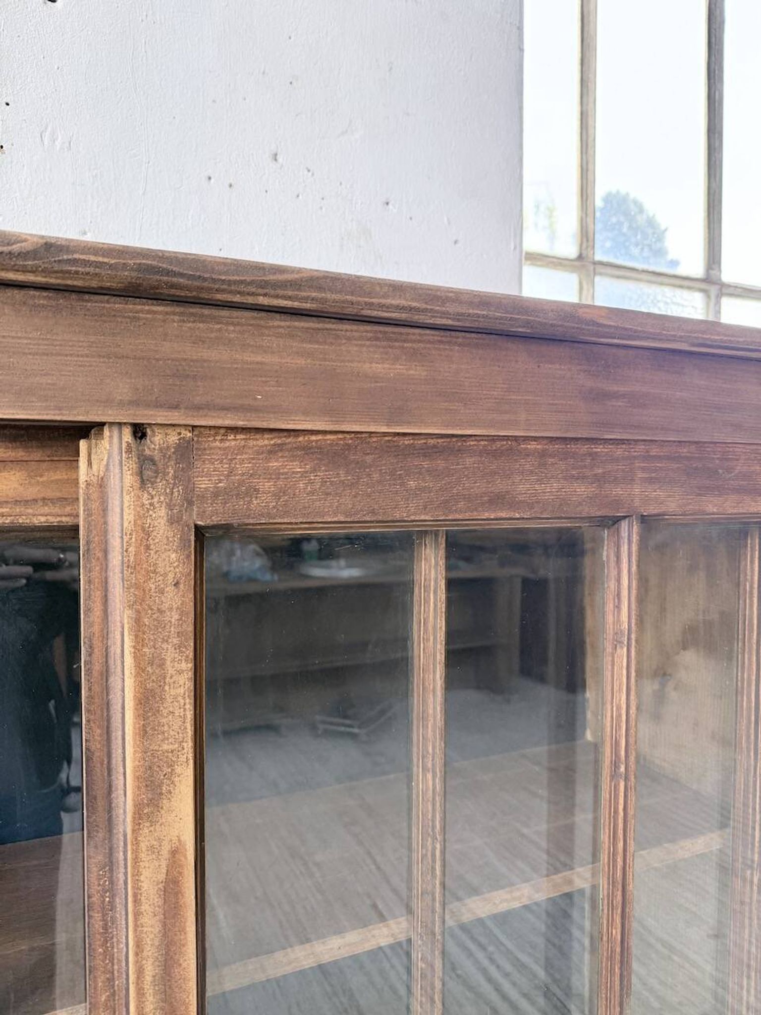 XXL industrial sideboard with glass doors