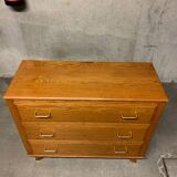 Vintage Oak Chest of Drawers with Three Drawers