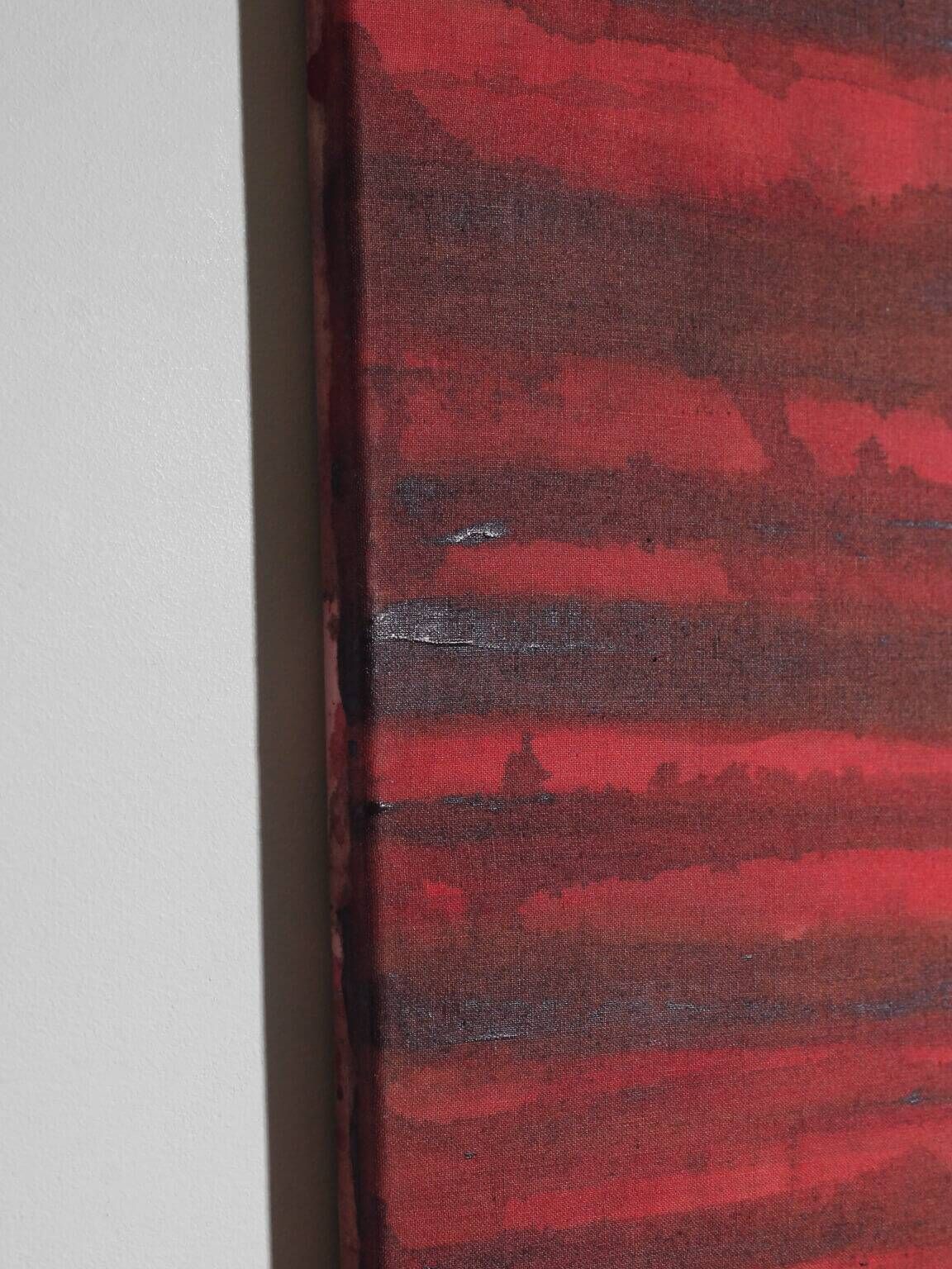 Horizontal Organic Lines In Pink And Black By Karina Savonenko, 80x120cm