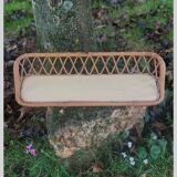Antique rattan wall shelf