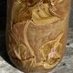 Vintage 1950s ceramic vase with floral decoration - signed Vallauris H 20 cm
