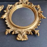 Pair of gilded rococo style mirrors, 1970s