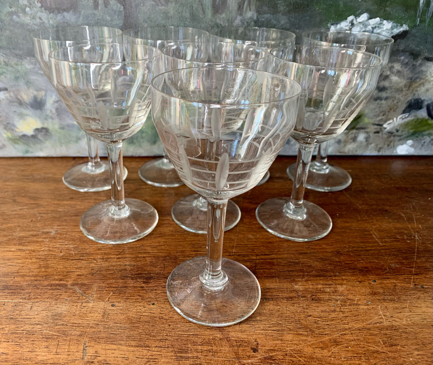 6 wine glasses