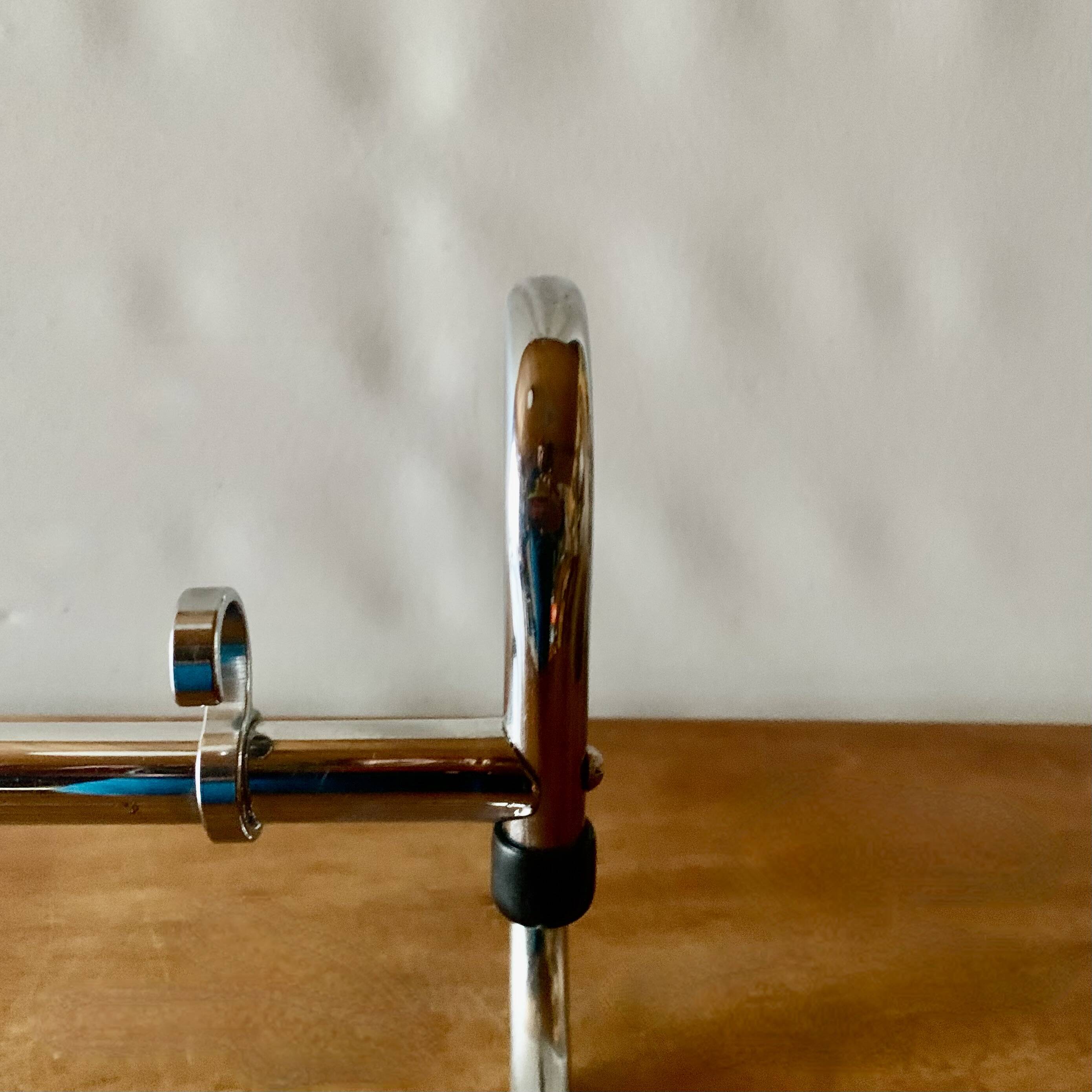 Bauhaus wall coat rack in chrome metal