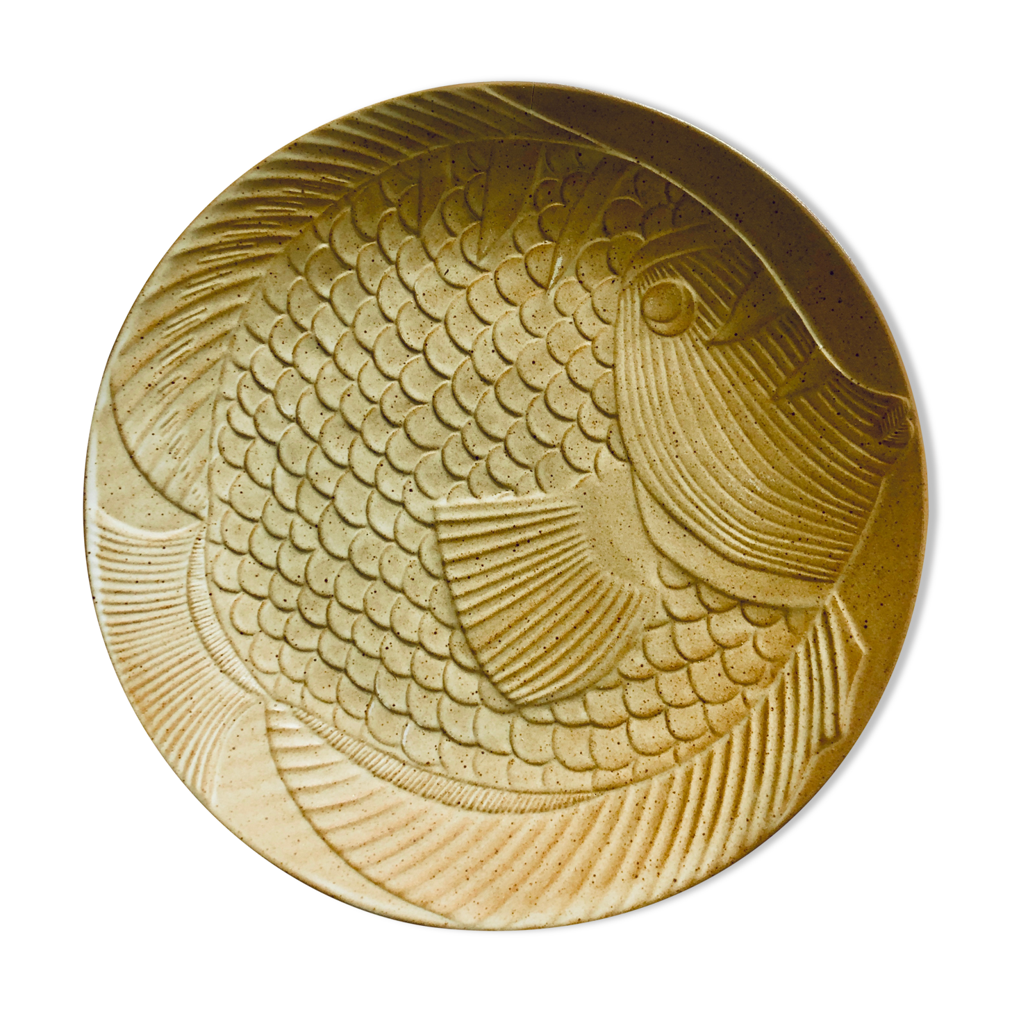 Stoneware plates fish decoration