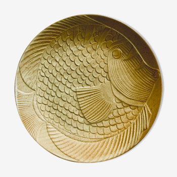 Stoneware plates fish decoration