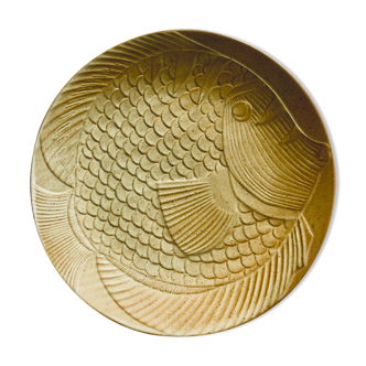 Stoneware plates fish decoration