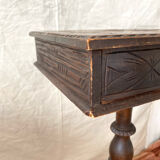 Old tripod side table with drawer