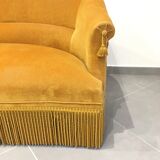 Velvet fringed sofa