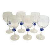 Set de 6 verres à vin Luminarc boule bleue