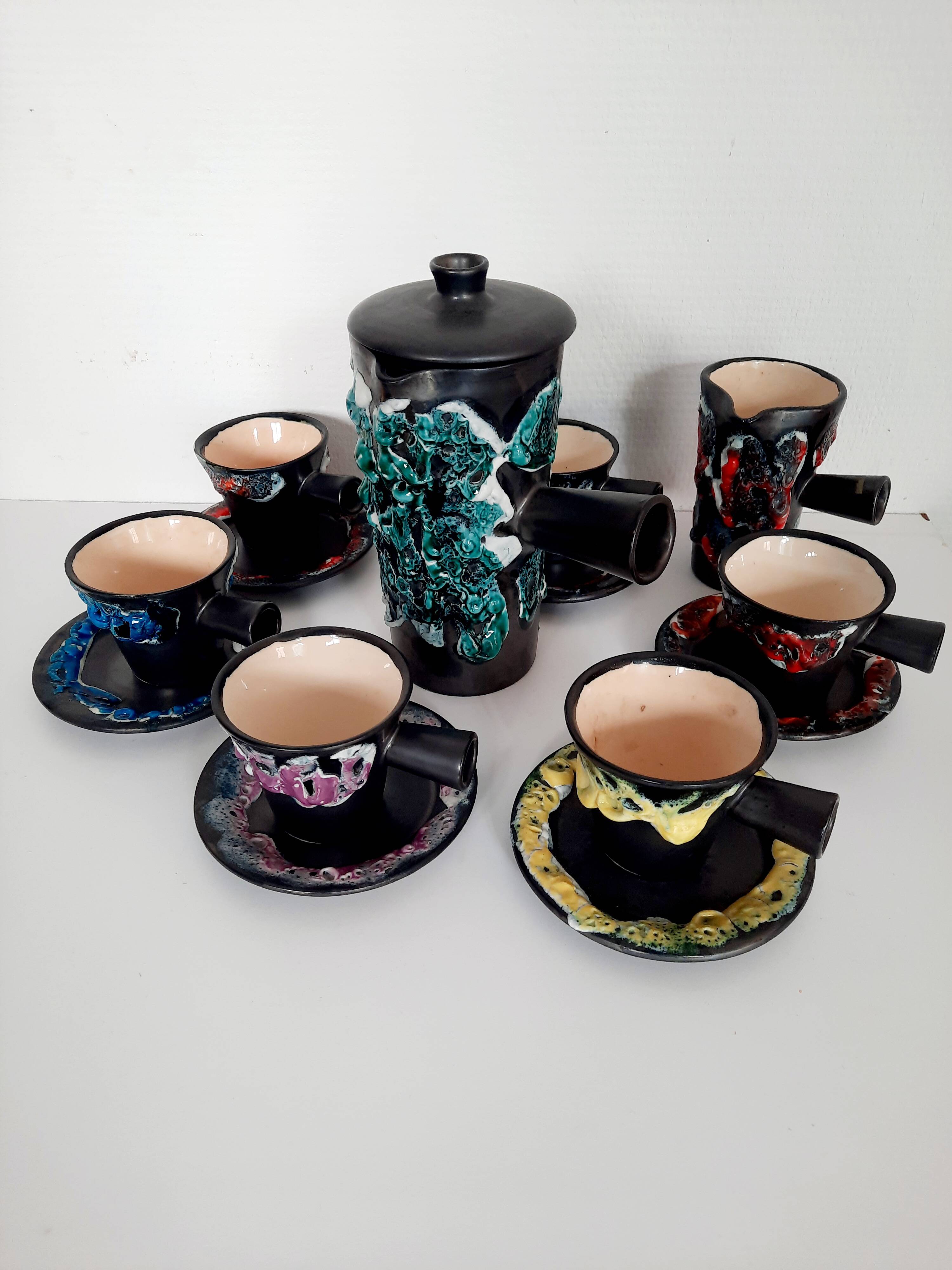 Fat lava coffee set from the 60s