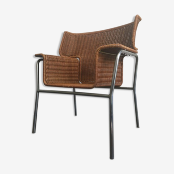Dutch rattan lounge chair 196O's