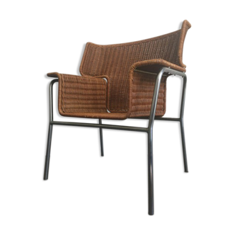 Dutch rattan lounge chair 196O's